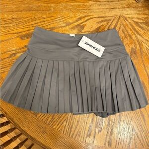 Gold Hinge Women's Mini Skirt in Gray